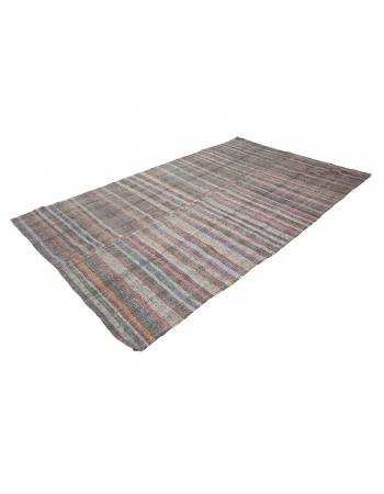 Striped Vintage Decorative Kilim Rug - 6`4" x 10`8"