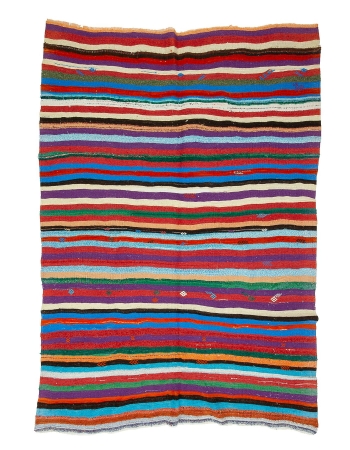 Striped Vibrant Colorful Kilim Rug - 7`3" x 10`8"