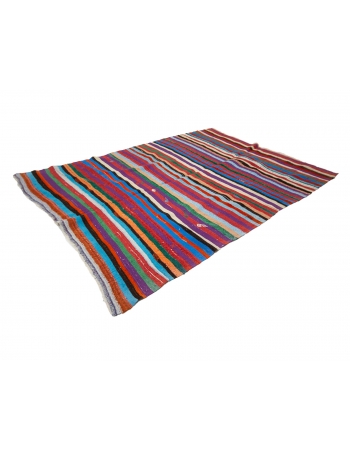 Striped Vibrant Colorful Kilim Rug - 7`3" x 10`8"