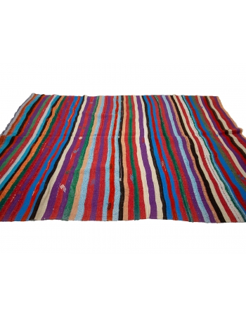 Striped Vibrant Colorful Kilim Rug - 7`3" x 10`8"