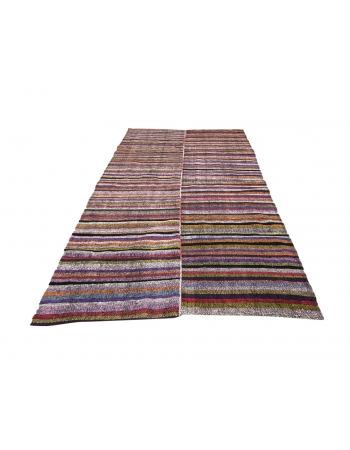 Colorful Striped Vintage Kilim Rug - 5`6" x 9`11"