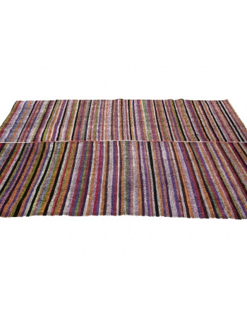 Colorful Striped Vintage Kilim Rug - 5`6" x 9`11"