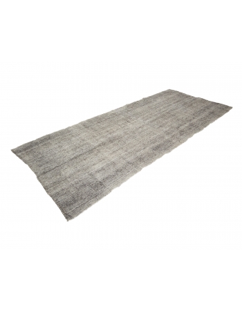 Gray Vintage Modern Turkish Kilim Rug - 4`8" x 11`4"