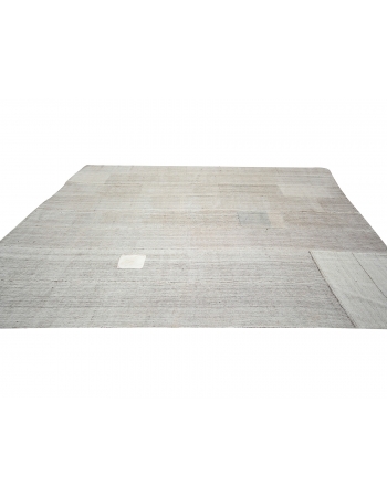 Modern Gray Vintage Large Kilim Rug - 8`8" x 11`10"