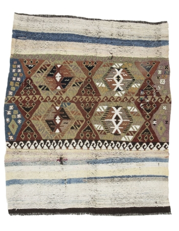 Unique Decorative Vintage Small Kilim Rug - 4`10" x 5`9"