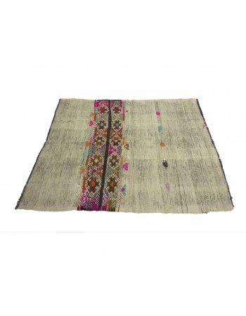 Decorative Vintage Small Kilim Rug - 4`0" x 5`2"