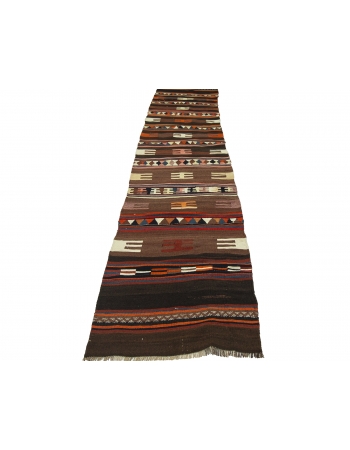 Vintage Decorative Turkish Kilim Runner - 2`9" x 14`5"