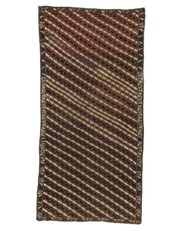 Unique Antique Caucasian Wool Rug - 3`5" x 6`11"