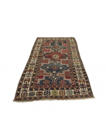 Antique Decorative Caucasian Wool Rug - 3`10" x 6`7"