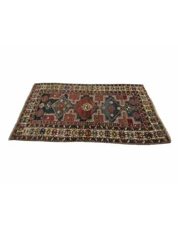 Antique Decorative Caucasian Wool Rug - 3`10" x 6`7"