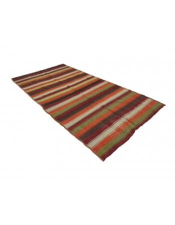 Colorful Striped Vintage Kilim Rug - 5`3" x 9`8"