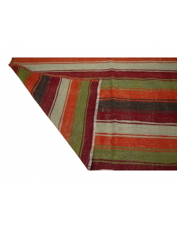 Colorful Striped Vintage Kilim Rug - 5`3" x 9`8"