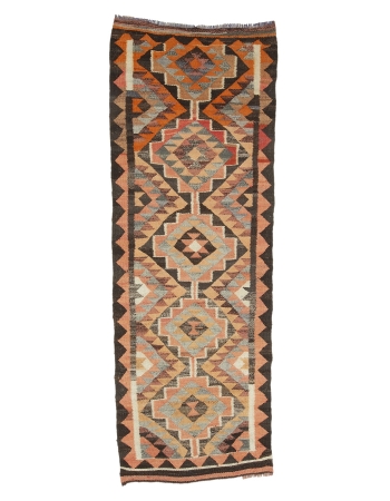 Vintage Decorative Kilim Runner - 3`2" x 8`10"