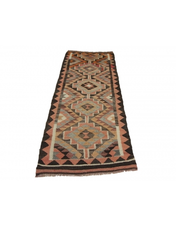 Vintage Decorative Kilim Runner - 3`2" x 8`10"