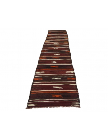 Vintage Decorative Kilim Runner - 2`11" x 13`1"