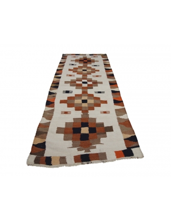 Vintage Decorative Kilim Runner Rug - 4`1" x 10`10"