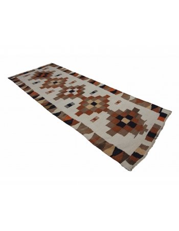 Vintage Decorative Kilim Runner Rug - 4`1" x 10`10"