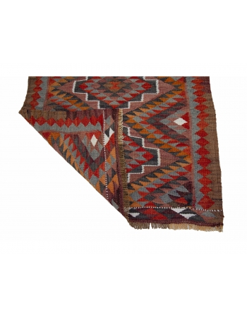 Handwoven Vintage Kilim Runner Rug - 2`11" x 10`10"