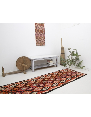 Decorative Vintage Kilim Runner Rug - 3`1" x 9`0"