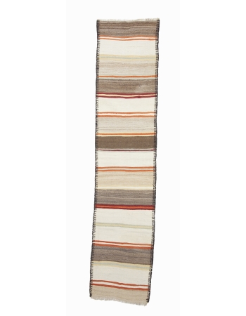 Modern Vintage Kilim Runner Rug - 2`9" x 10`9"