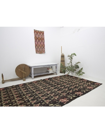 Vintage Decorative Turkish Kilim Rug - 5`3" x 12`4"
