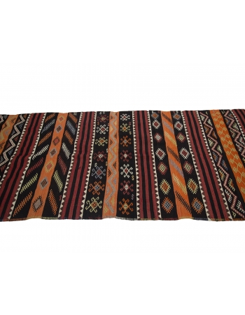 Vintage Decorative Turkish Kilim Runner Rug - 3`6" x 12`8"