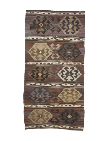 Decorative Unique Vintage Kilim Rug - 6`4" x 12`4"