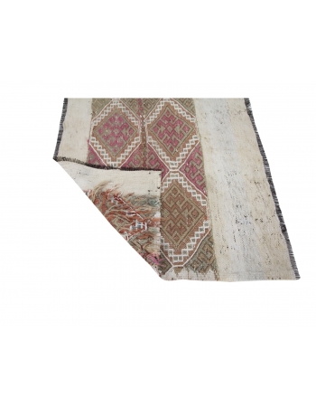 Embroidered Vintage Small Kilim Rug - 2`10" x 4`2"