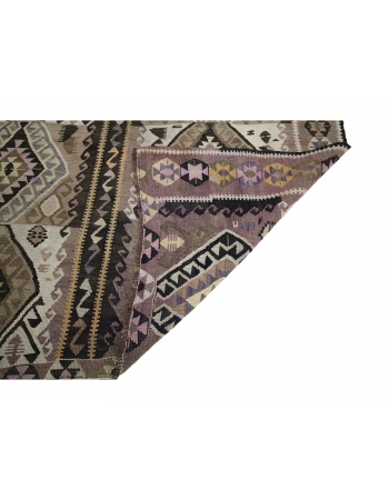 Vintage Pastel Turkish Kars Kilim Rug - 5`1" x 13`0"