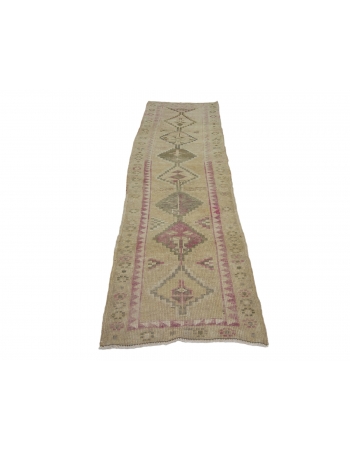 Faded Vintage Herki Runner Rug - 2`6" x 8`2"