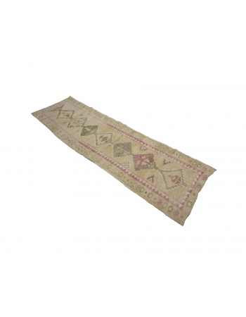 Faded Vintage Herki Runner Rug - 2`6" x 8`2"