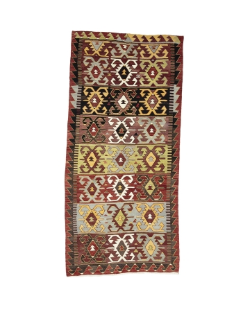 Vintage Turkish Konya Kilim Rug - 5`3" x 11`4"