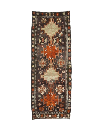 Decorative Vintage Turkish Kilim Rug - 4`2" x 10`10"