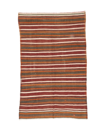 Striped Vintage Turkish Kilim Rug - 5`8" x 8`11"