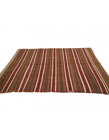 Striped Vintage Turkish Kilim Rug - 5`8" x 8`11"