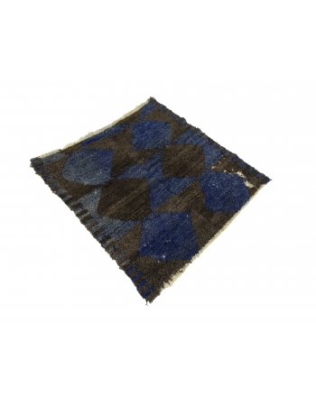 Blue & Dark Gray Vintage Tulu Rug - 3`5" x 3`7"