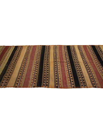 Vintage Wide Turkish Kilim Runner - 4`2" x 14`9"