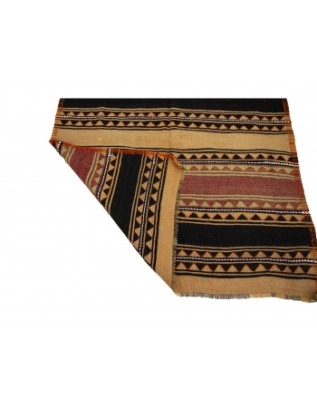 Vintage Wide Turkish Kilim Runner - 4`2" x 14`9"