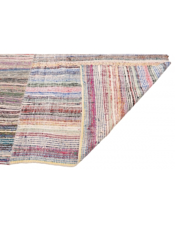 Vintage Large Turkish Rag Rug - 10`11" x 13`2"