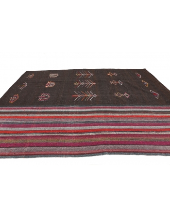 Large Unique Vintage Kilim Rug - 8`10" x 11`10"