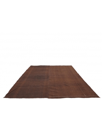 Brown Square Vintage Kilim Rug - 8`10" x 9`8"