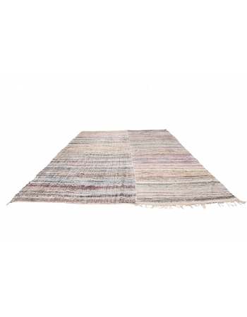 Large Striped Vintage Rag Rug - 10`4" x 13`7"