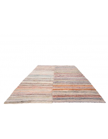 Striped Colorful Vintage Kilim Rug - 9`2" x 12`6"