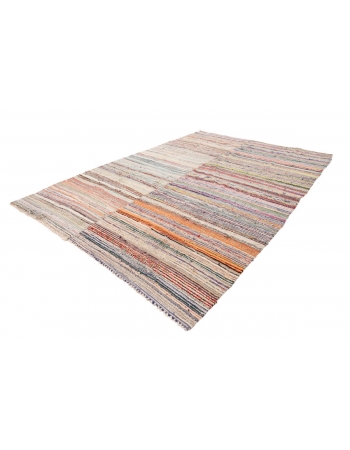 Striped Colorful Vintage Kilim Rug - 9`2" x 12`6"