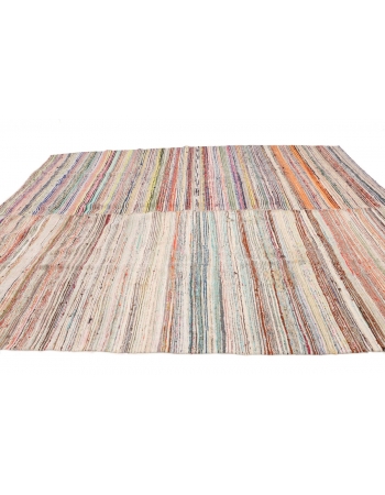 Striped Colorful Vintage Kilim Rug - 9`2" x 12`6"