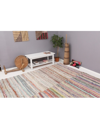 Striped Colorful Vintage Kilim Rug - 9`2" x 12`6"