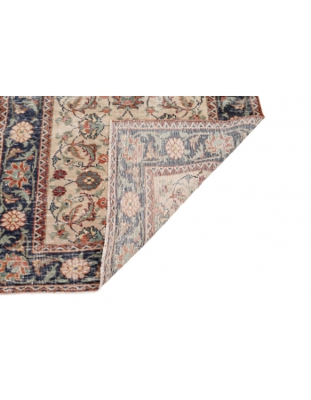 Floral Vintage Turkish Oushak Rug - 4`1" x 6`8"