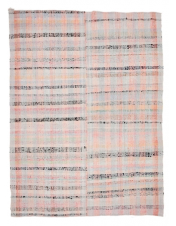 Vintage Striped Turkish Rag Rug - 6`10" x 9`3"