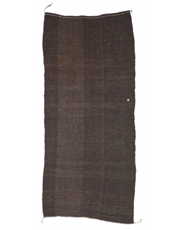 Brown Vintage Turkish Kilim Rug - 5`7" x 11`2"