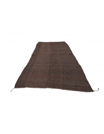 Brown Vintage Turkish Kilim Rug - 5`7" x 11`2"